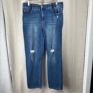 Angels Jeanie Lift Straight Ankle Soft Stretch Jeans 14 Lift and Slim Distressed